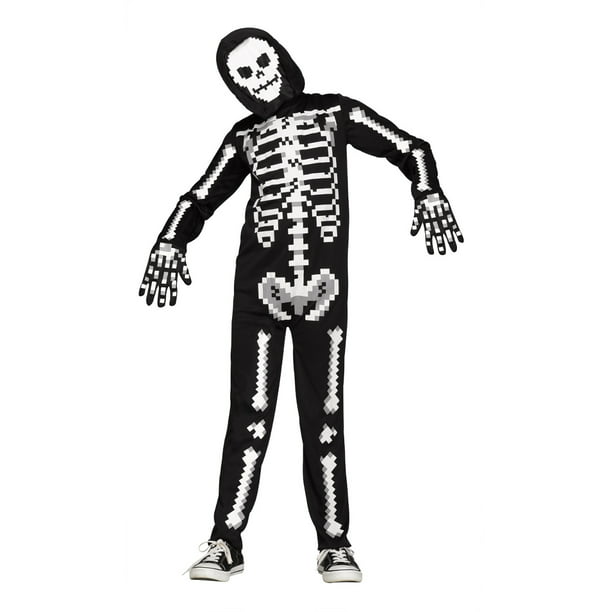 Details about   MONIKA FASHION WORLD Skeleton Costume for Boys Kids Light up Halloween Size M...